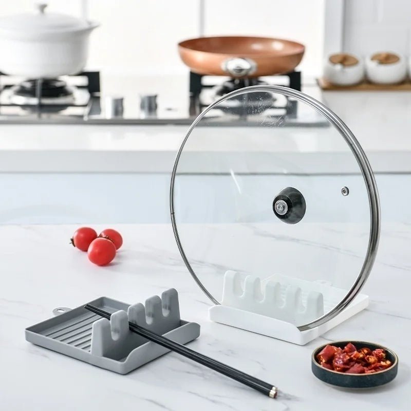 Kitchen Spoon Holders Fork Spatula Rack Shelf Organizer Plastic Chopsticks Holder Non-slip Spoons Pad - LeeHT