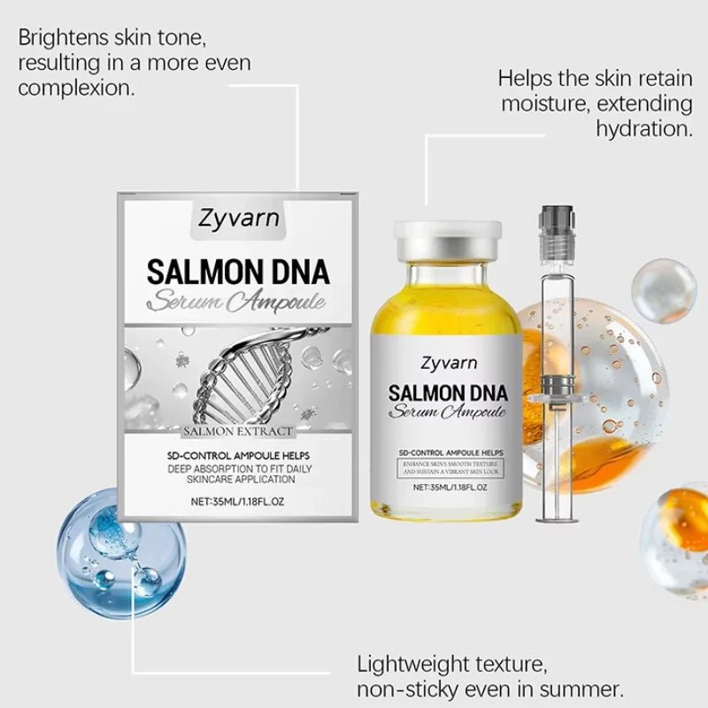 Korean Salmon Ampoule Serum PDRN Lifting Firming Radiating Skin Gentle Nourish Moisturizing Facial Serum Refresh Bouncy Essence - LeeHT