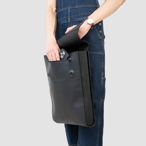 Leather Backpack - Metropolian (Black) - LeeHT