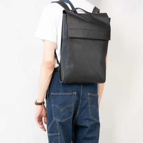 Leather Backpack - Metropolian (Black) - LeeHT