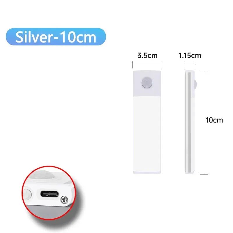 LED Cabinet Light USB Type-C Rechargeable Motion Sensor Led Lamp for Kitchen Wardrobe Cabinet Lighting 20cm/30cm/40cm/50cm/60cm - LeeHT