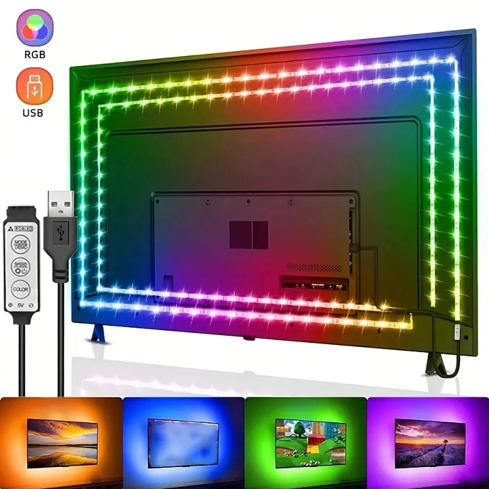 Led Lights for TV 3 Key Control Led Strip USB 5V Tape Lights for TV Backlight Home Party Decoration Flexible Ribbon - LeeHT