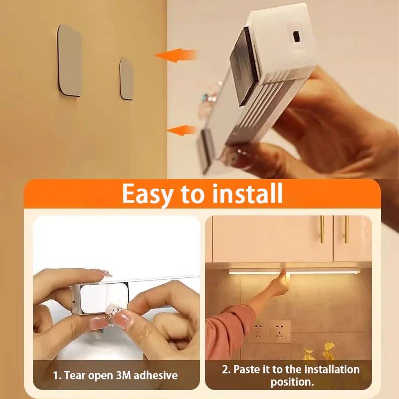 LED Motion Sensor Light Wireless LED Night Light Type C Rechargeable Light Cabinet Wardrobe Lamp Staircase Backlight For Kitchen - LeeHT