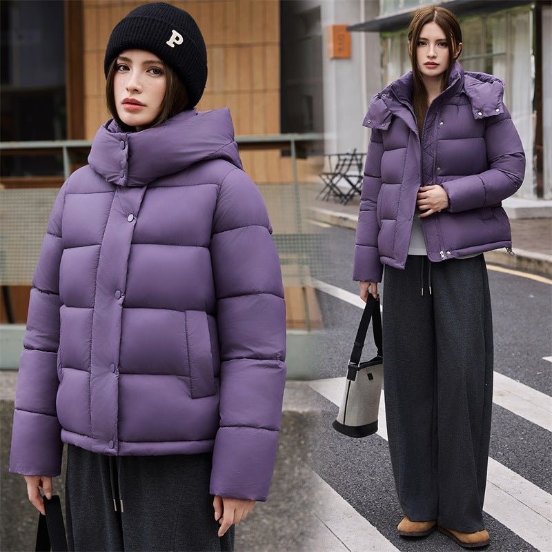 Little Chanel White Hooded Waist-Cinching Thickened Puffer Coat for Women - LeeHT