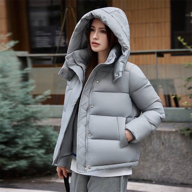 Little Chanel White Hooded Waist-Cinching Thickened Puffer Coat for Women - LeeHT