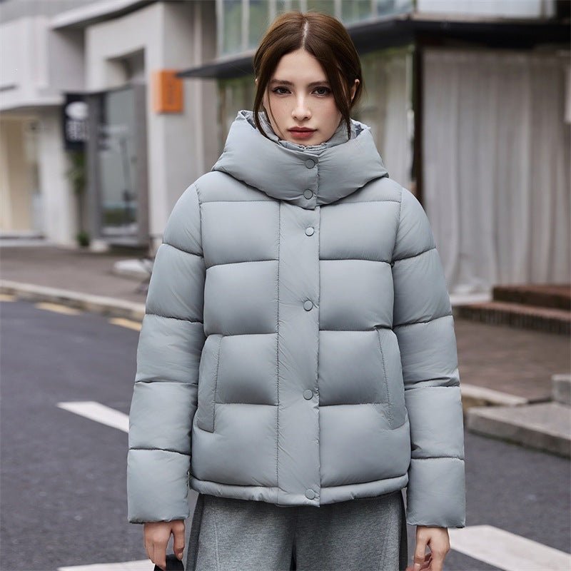 Little Chanel White Hooded Waist-Cinching Thickened Puffer Coat for Women - LeeHT