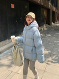 Long Sleeve Hooded Loose Cropped Puffer Jacket for Women - LeeHT