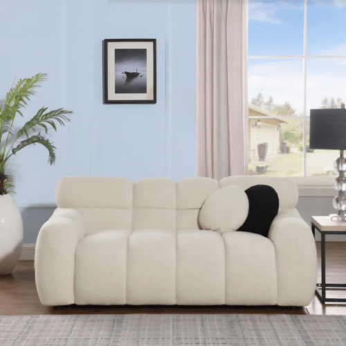 LuneluX_Home – 65" Bouclé Marshmallow Sofa | U.S. Comfort Edition - LeeHT