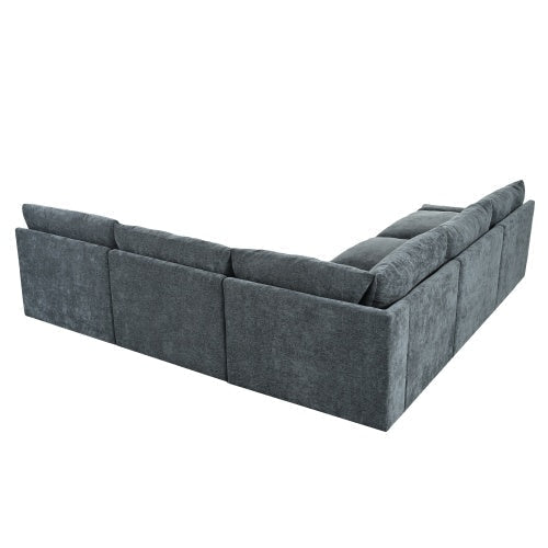 LuneluX_Home – Canapé sectionnel modulable 293 cm | Gris foncé | Rangement intégré - LeeHT