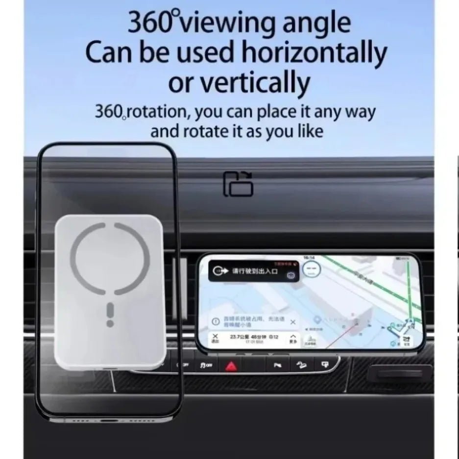 Magnetic Car Wireless Charger Air Vent GPS Phone Holder Stand For Magsafe iPhone 17 16 15 14 13 12 Pro Max Cell Fast Charging - LeeHT