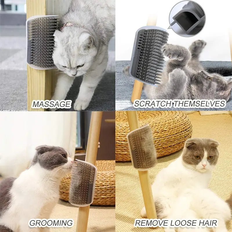 Massage Pet Cat Brush Corner Scrape Hair Removal Beauty Clean Corner Brush Removable Scratcher Comb for Kitten Cat - LeeHT