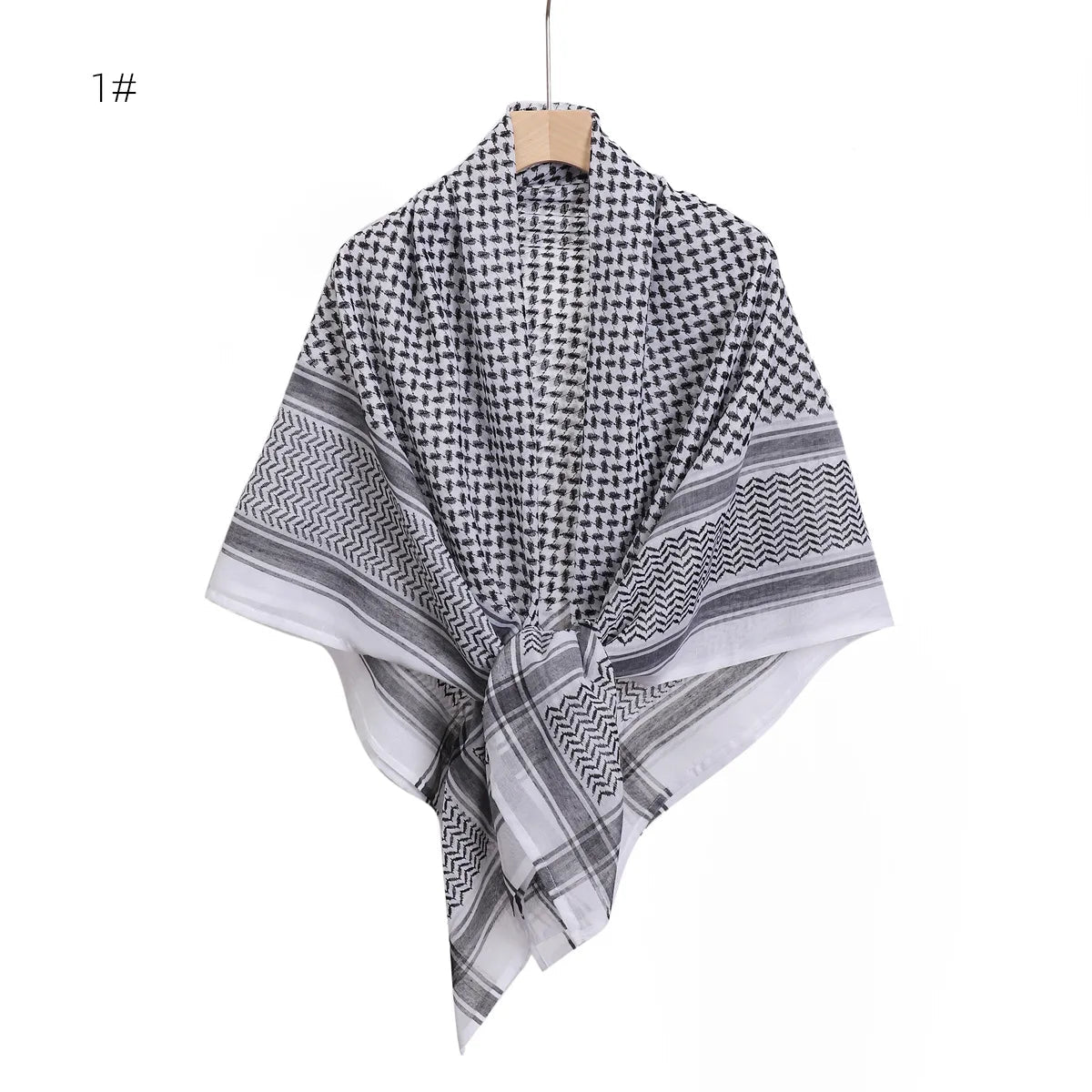 New Arab Shemagh Muslim Keffiyeh Head Wrap Tactical Desert Head Neck Scarf Military Shawl Arabic Scarf Headwear with Agal Rope - LeeHT