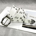 NEW High-end Leather Belt Heavy Metal Rivet Punk Belts For Men Rock Stud Cowboy Belt Gothic Accessories Luxury Brands Waistband - LeeHT