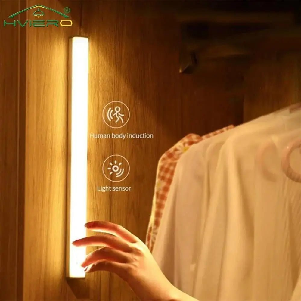 Night Lights Wireless LED Motion Sensor Lamp USB Rechargeable Magnetic For Wardrobe Room Closet Kitchen Aisle Tube Detector Bulb - LeeHT