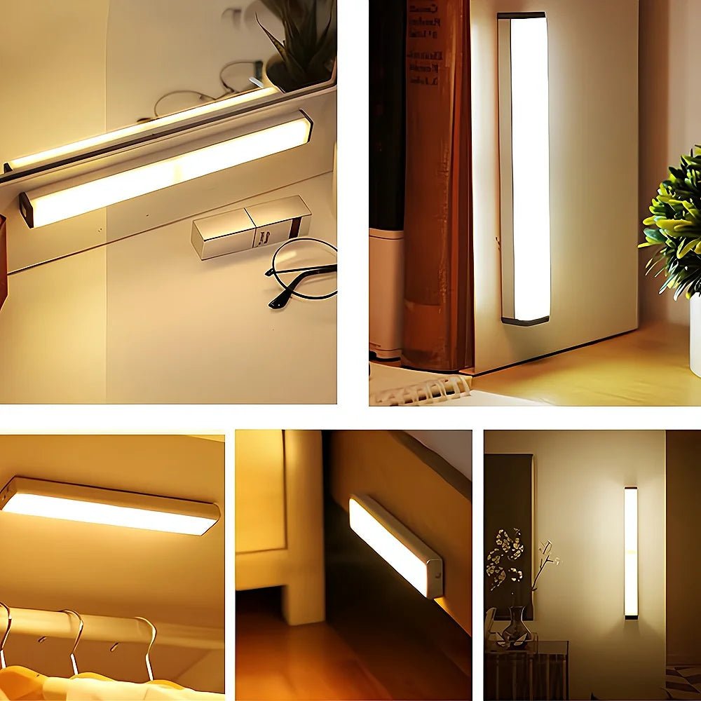 Night Lights Wireless LED Motion Sensor Lamp USB Rechargeable Magnetic For Wardrobe Room Closet Kitchen Aisle Tube Detector Bulb - LeeHT