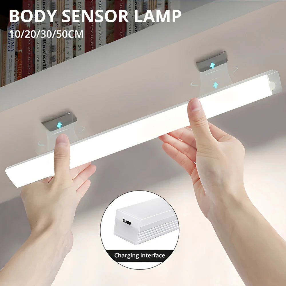 Night Lights Wireless LED Motion Sensor Lamp USB Rechargeable Magnetic For Wardrobe Room Closet Kitchen Aisle Tube Detector Bulb - LeeHT