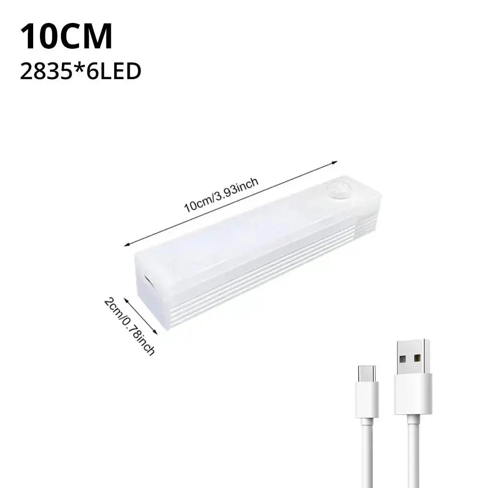 Night Lights Wireless LED Motion Sensor Lamp USB Rechargeable Magnetic For Wardrobe Room Closet Kitchen Aisle Tube Detector Bulb - LeeHT