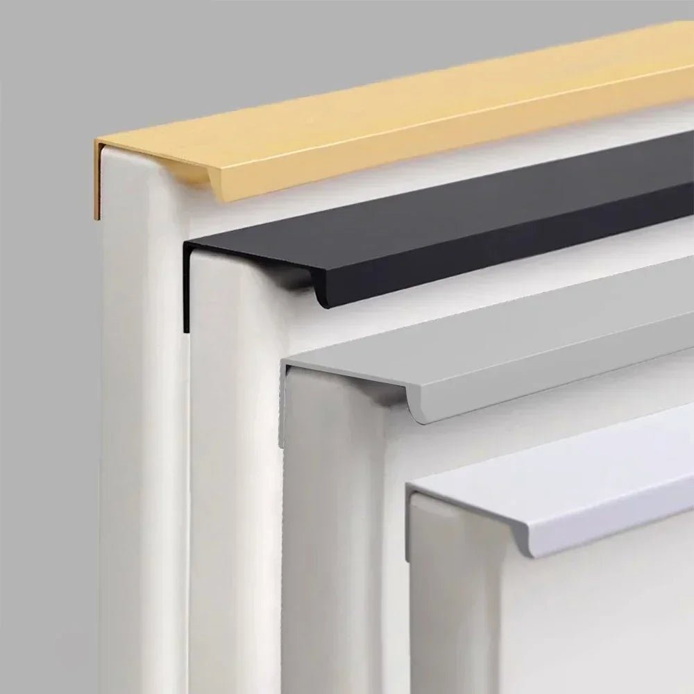 Non-punch Furniture Handle Brushed Gold Silver Matte Black Lacquer White Cabinet Handles Hidden Handles for Cabinets and Drawers - LeeHT