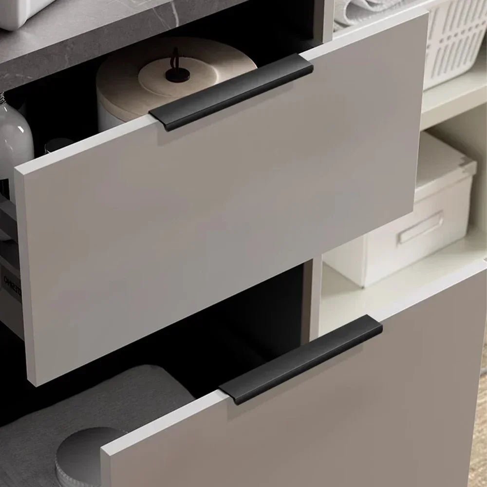 Non-punch Furniture Handle Brushed Gold Silver Matte Black Lacquer White Cabinet Handles Hidden Handles for Cabinets and Drawers - LeeHT