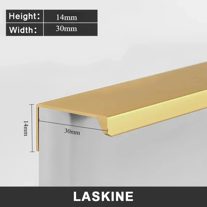Non-punch Furniture Handle Brushed Gold Silver Matte Black Lacquer White Cabinet Handles Hidden Handles for Cabinets and Drawers - LeeHT
