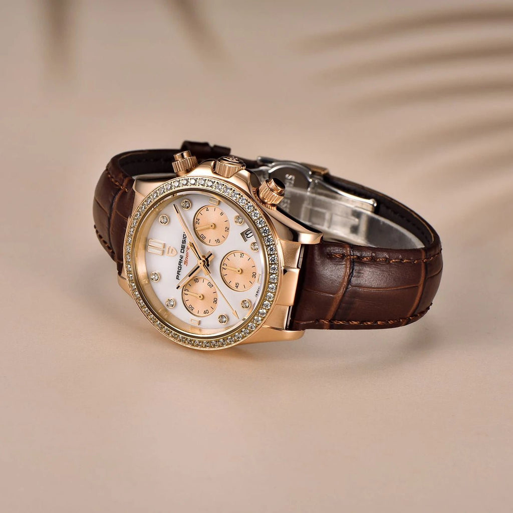 PAGANI New Gold Color Women Quartz Watch New Fashion Lady Gift Chronograph Stainless Steel Elegant Quartz Wristwatch for Women - LeeHT