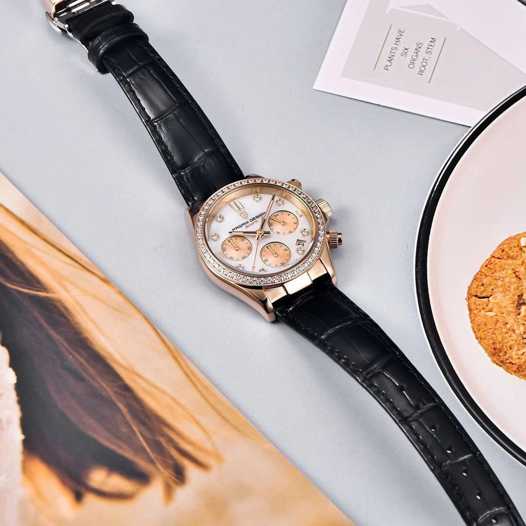 PAGANI New Gold Color Women Quartz Watch New Fashion Lady Gift Chronograph Stainless Steel Elegant Quartz Wristwatch for Women - LeeHT