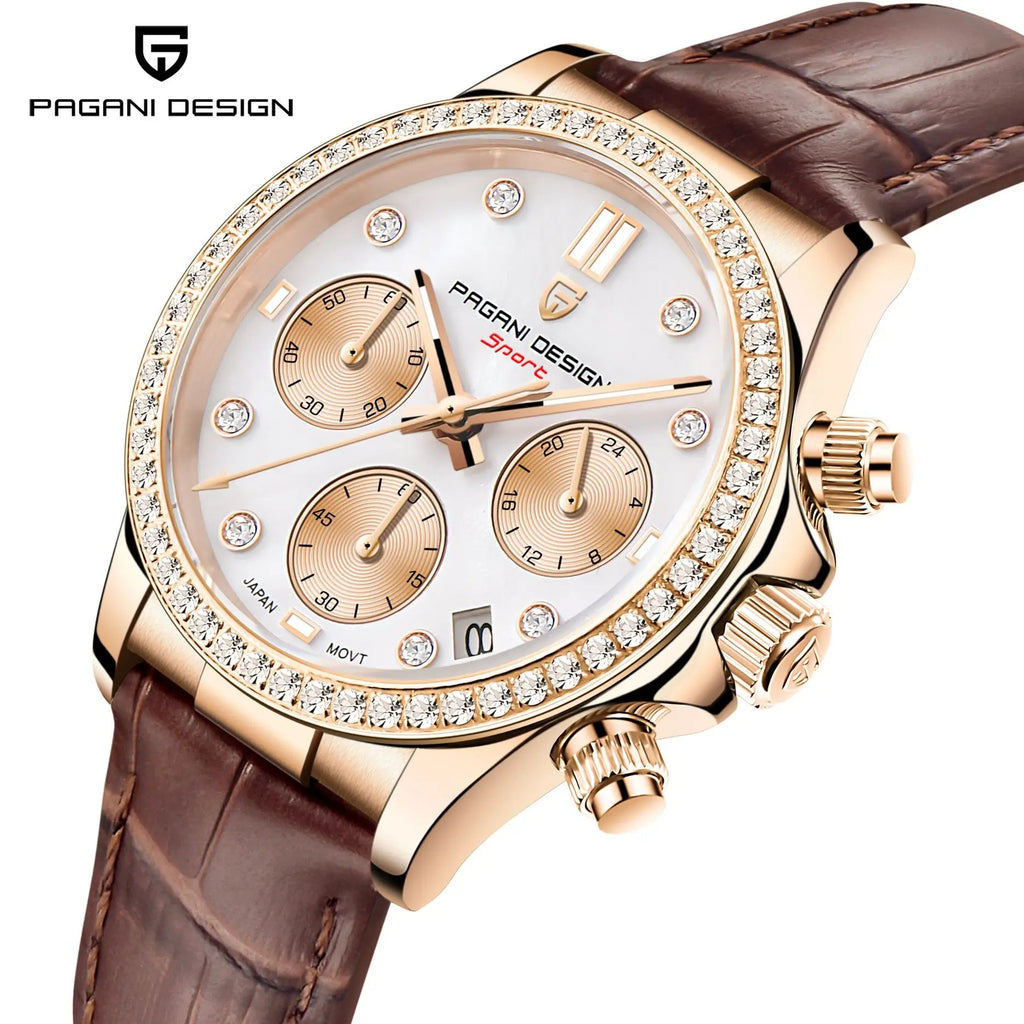 PAGANI New Gold Color Women Quartz Watch New Fashion Lady Gift Chronograph Stainless Steel Elegant Quartz Wristwatch for Women - LeeHT