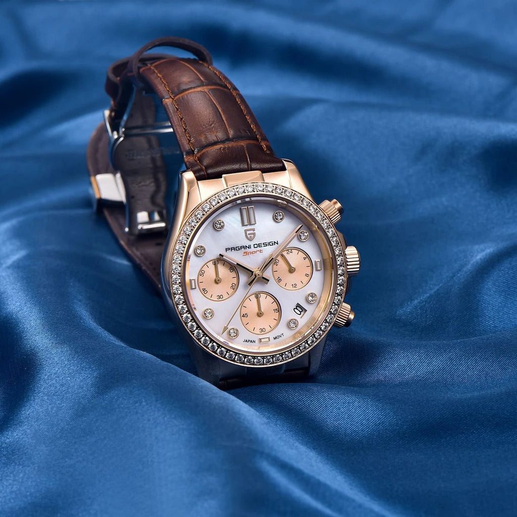 PAGANI New Gold Color Women Quartz Watch New Fashion Lady Gift Chronograph Stainless Steel Elegant Quartz Wristwatch for Women - LeeHT