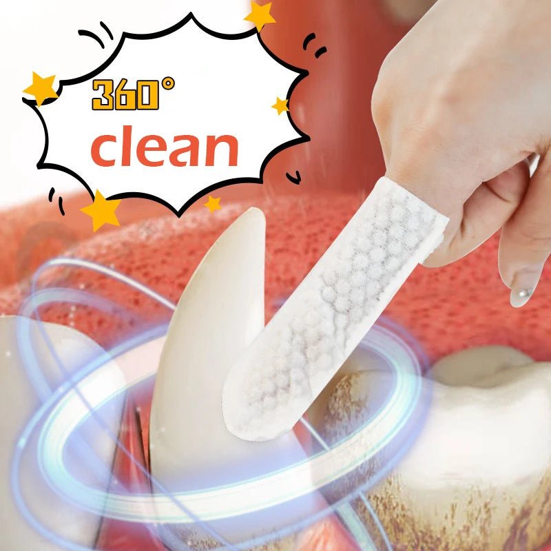 Pet Cleaning Products Disposable Finger Toothbrush Pet Teeth Cleaning Finger Covers Wet Wipes Dog and Cat Oral Cleaning - LeeHT