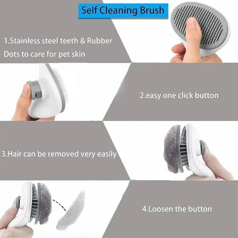 Pet Dog Brush Cat Comb Self Cleaning Pet Hair Remover Brush For Dogs Cats Grooming Tools Pets Dematting Comb Dogs Accessories - LeeHT