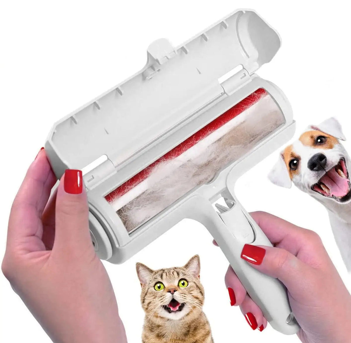 Pet Hair Remover Roller - Dog & Cat Fur Remover with Self-Cleaning Base - Efficient Animal Hair Removal Tool - Perfect for Furni - LeeHT