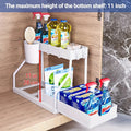 Space Saving 2 Tier Under Sink Organizer,Pull Out Storage Box Durable Large Capacity Kitchen Bathroom Essential Drawer Organizer - LeeHT
