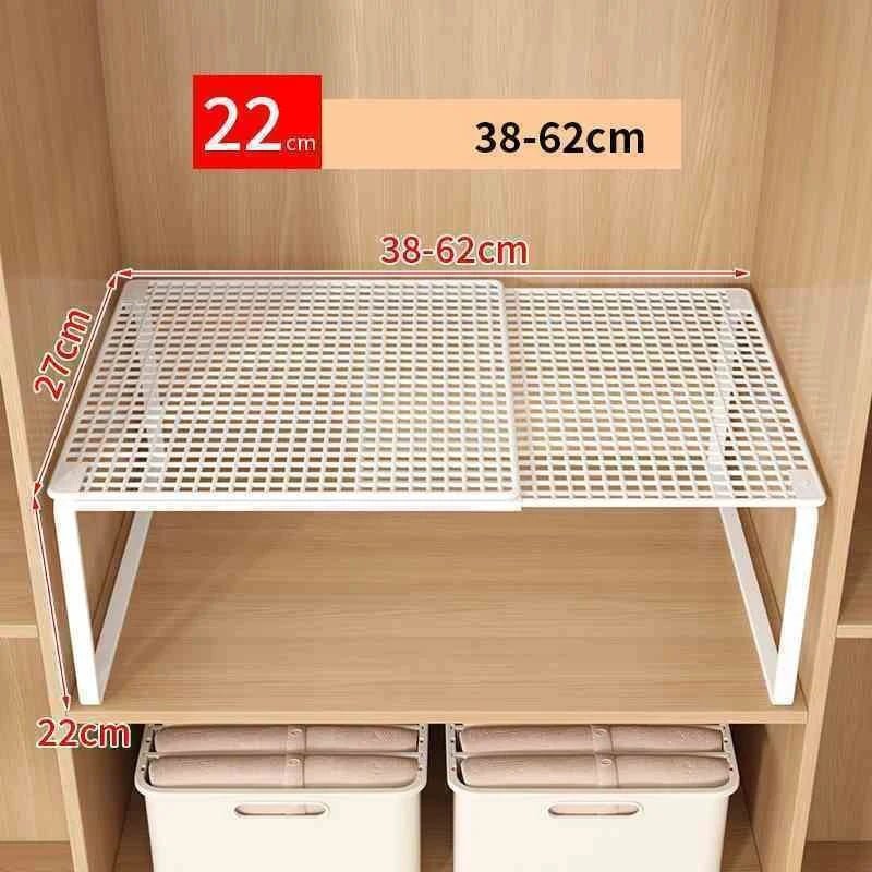 Stackable Telescopic Closet Shelf Retractable Expandable Wardrobe Divider Board Adjustable Layered Partition Cabinet Organizer - LeeHT