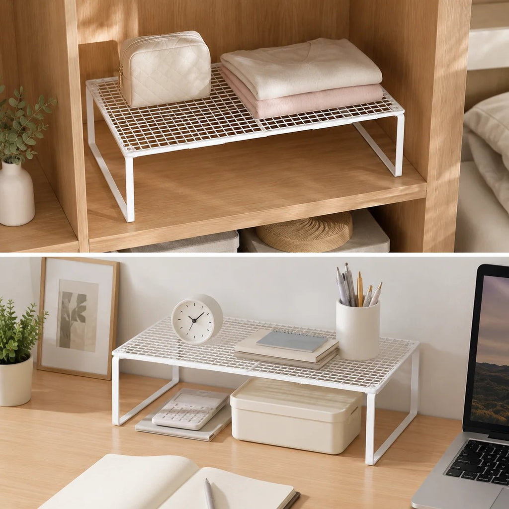 Stackable Telescopic Closet Shelf Retractable Expandable Wardrobe Divider Board Adjustable Layered Partition Cabinet Organizer - LeeHT