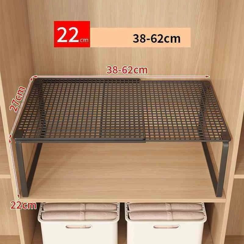 Stackable Telescopic Closet Shelf Retractable Expandable Wardrobe Divider Board Adjustable Layered Partition Cabinet Organizer - LeeHT