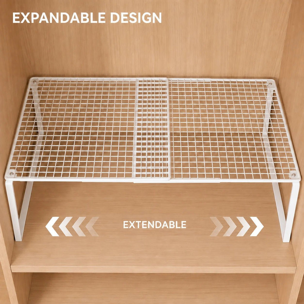 Stackable Telescopic Closet Shelf Retractable Expandable Wardrobe Divider Board Adjustable Layered Partition Cabinet Organizer - LeeHT