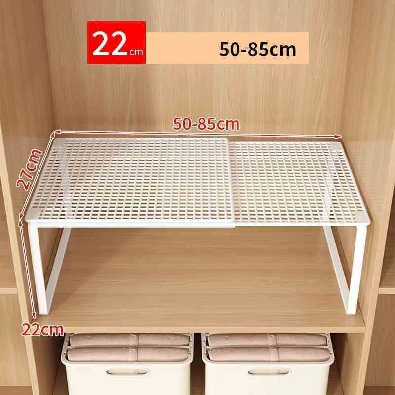 Stackable Telescopic Closet Shelf Retractable Expandable Wardrobe Divider Board Adjustable Layered Partition Cabinet Organizer - LeeHT