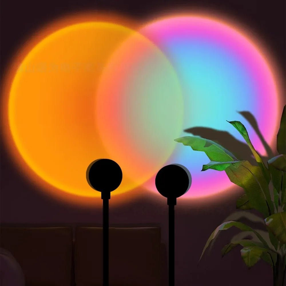 Sunset Projection Lamp, USB Home Decoration Atmosphere Lamp, Multi-Angle Rotatable, Suitable for Home Living Room and Bedroom - LeeHT