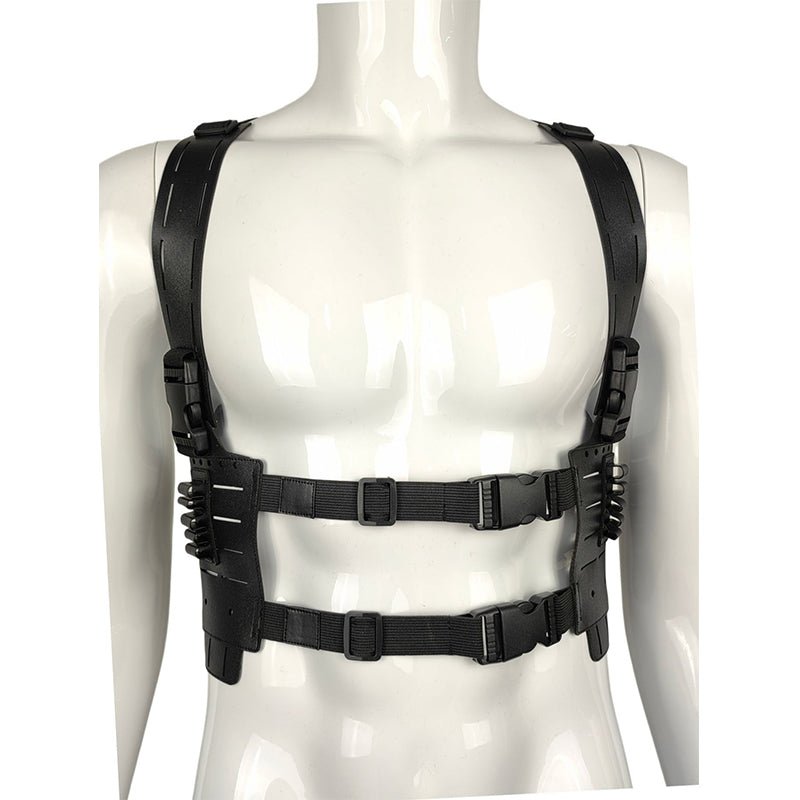 Tactical Shoulder Harness for Airsoft & Cosplay, Leon Kennedy Style Utility Chest Rig for Resident Evil Fans - LeeHT