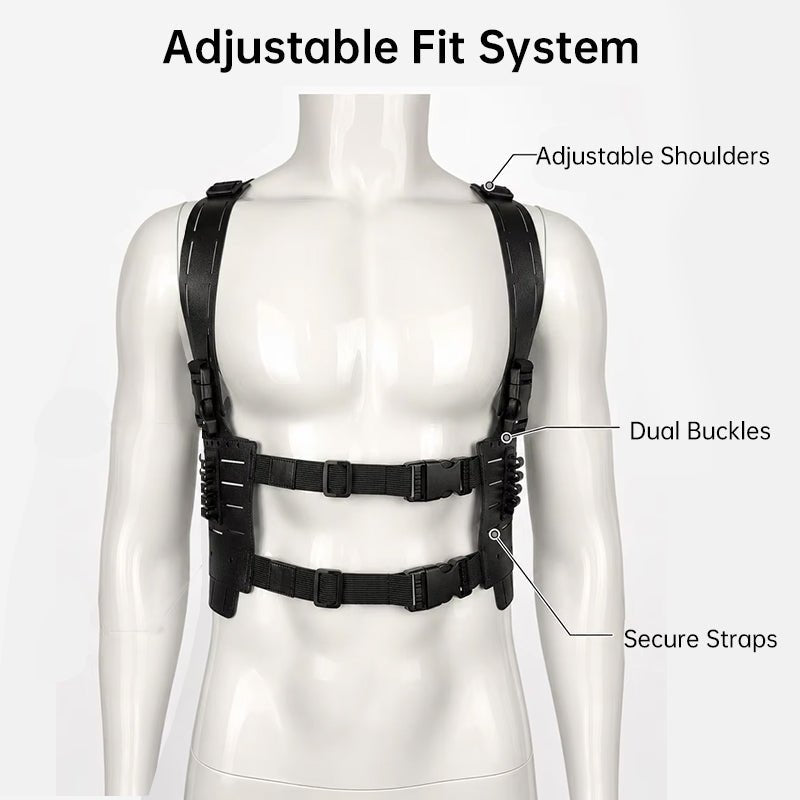 Tactical Shoulder Harness for Airsoft & Cosplay, Leon Kennedy Style Utility Chest Rig for Resident Evil Fans - LeeHT