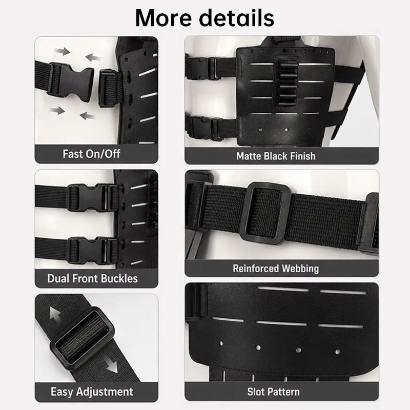Tactical Shoulder Harness for Airsoft & Cosplay, Leon Kennedy Style Utility Chest Rig for Resident Evil Fans - LeeHT