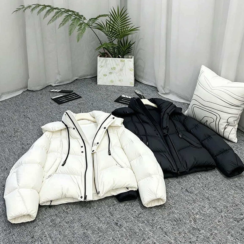 Thick Quilted Down Cotton Loose Puffer Jacket for Women - LeeHT
