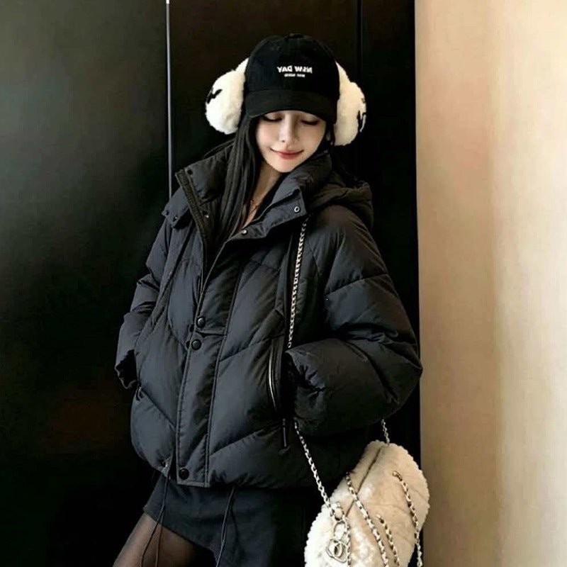 Thick Quilted Down Cotton Loose Puffer Jacket for Women - LeeHT