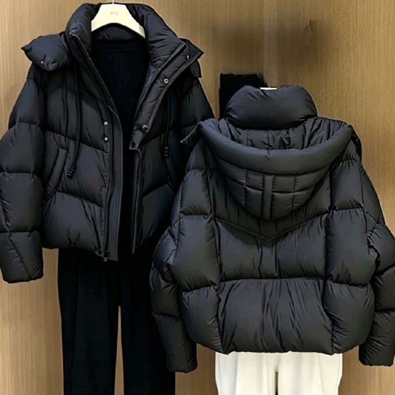 Thick Quilted Down Cotton Loose Puffer Jacket for Women - LeeHT