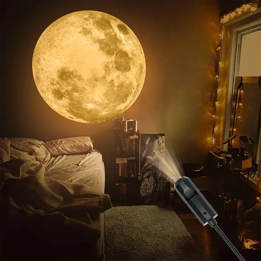 USB Ceiling Moon Earth Projection Atmosphere Light Starry Sky Lamp Night Light Romantic Bedroom Decoration Galaxy Projector - LeeHT