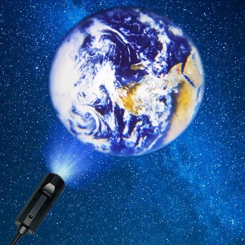 USB Ceiling Moon Earth Projection Atmosphere Light Starry Sky Lamp Night Light Romantic Bedroom Decoration Galaxy Projector - LeeHT