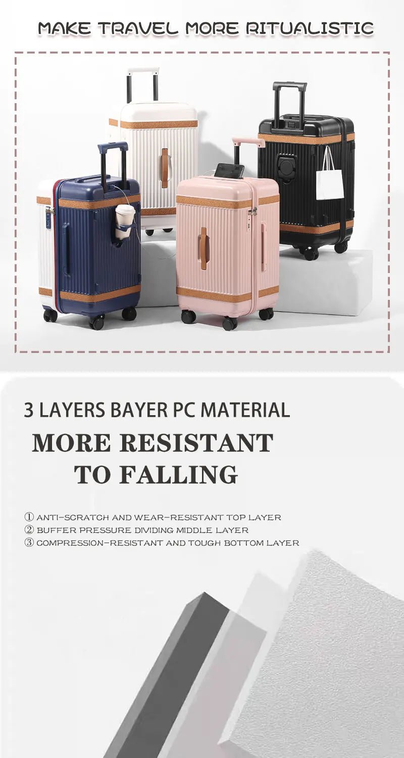 Wholesale ABS Luggage Set 20-24-28 Inch Suitcases Spinner Caster Carry-on School Travel Bags Elegant Trolley Suitcase Design - LeeHT