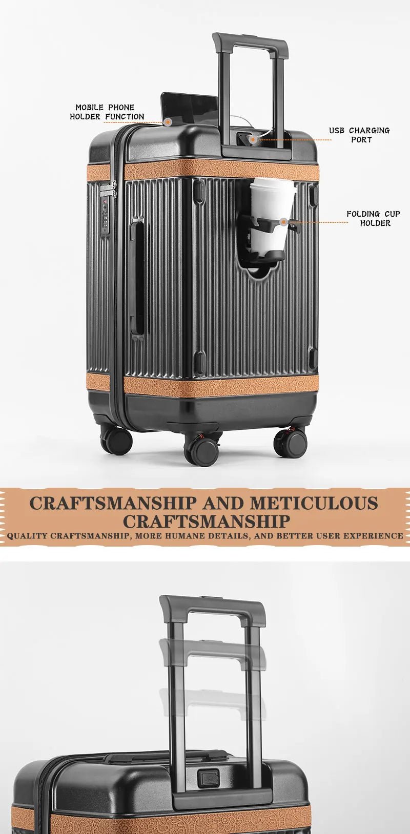 Wholesale ABS Luggage Set 20-24-28 Inch Suitcases Spinner Caster Carry-on School Travel Bags Elegant Trolley Suitcase Design - LeeHT
