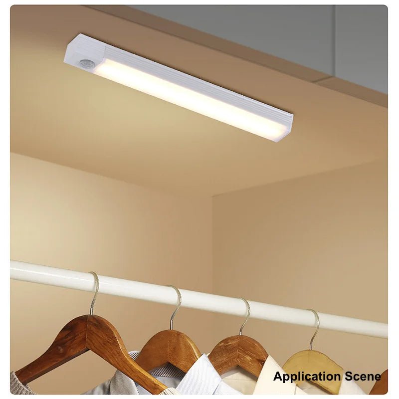 Wireless USB Rechargeable Motion Sensor LED Bar Light Induction Night Light Portable Cordless Magnetic Cabinet Lamp for Kitchen - LeeHT