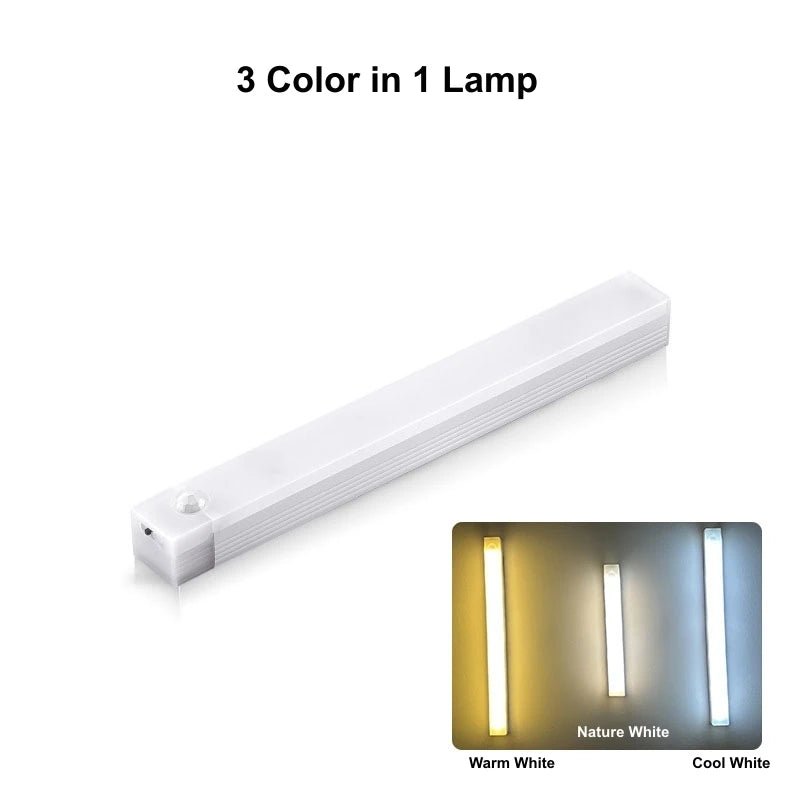 Wireless USB Rechargeable Motion Sensor LED Bar Light Induction Night Light Portable Cordless Magnetic Cabinet Lamp for Kitchen - LeeHT